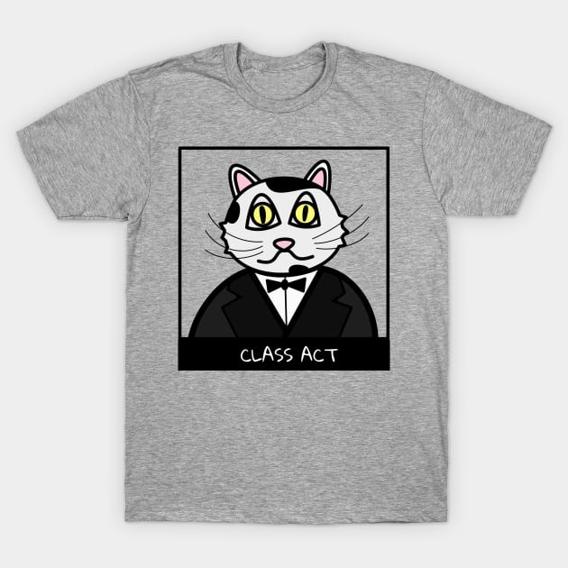 Class act - cat in a suit T-Shirt by Artemis Garments